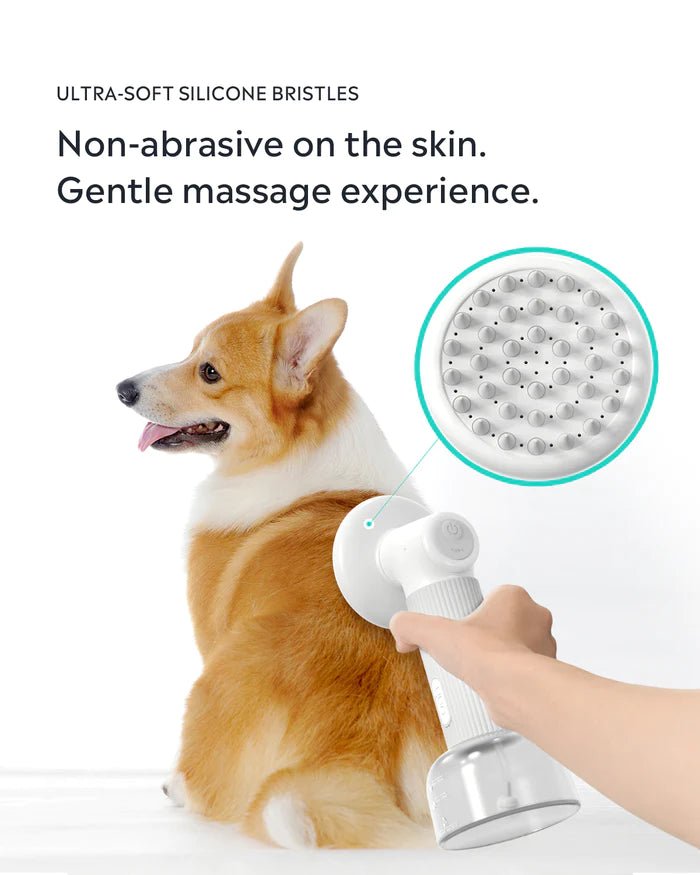 Uah Pet FUR-EVER CLEAN Automatic Foaming Soap Dispenser and Dog Bath Brush